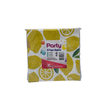 20pk Printed Napkins Lemon