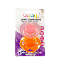 Cherry Silicone Soothers 0-2 M