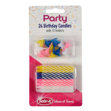 24 Birthday Candles 12 Holders