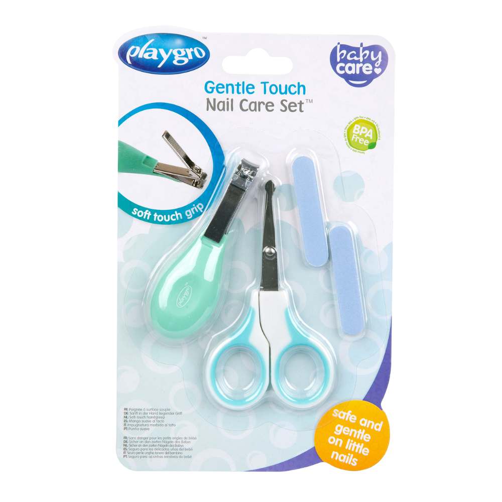 Playgro Gentle Touch Nail Care Set packaging on a white background
