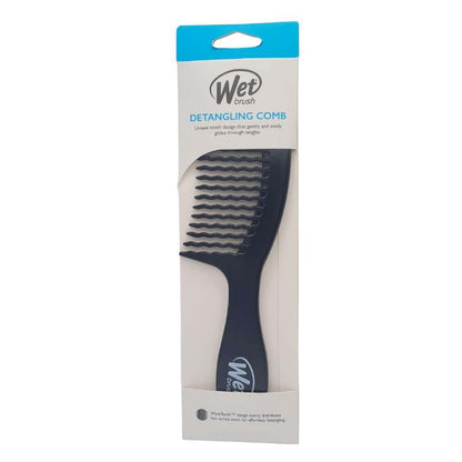 Detangling comb with packaging on a white background