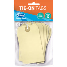 10 Pack Buff Strung Tags