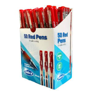Ball Point Pens Red 50box – Solv-X